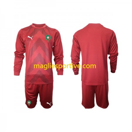 Completo Calcio Marocco Portiere Bambino Divisa Prima 2022 ML
